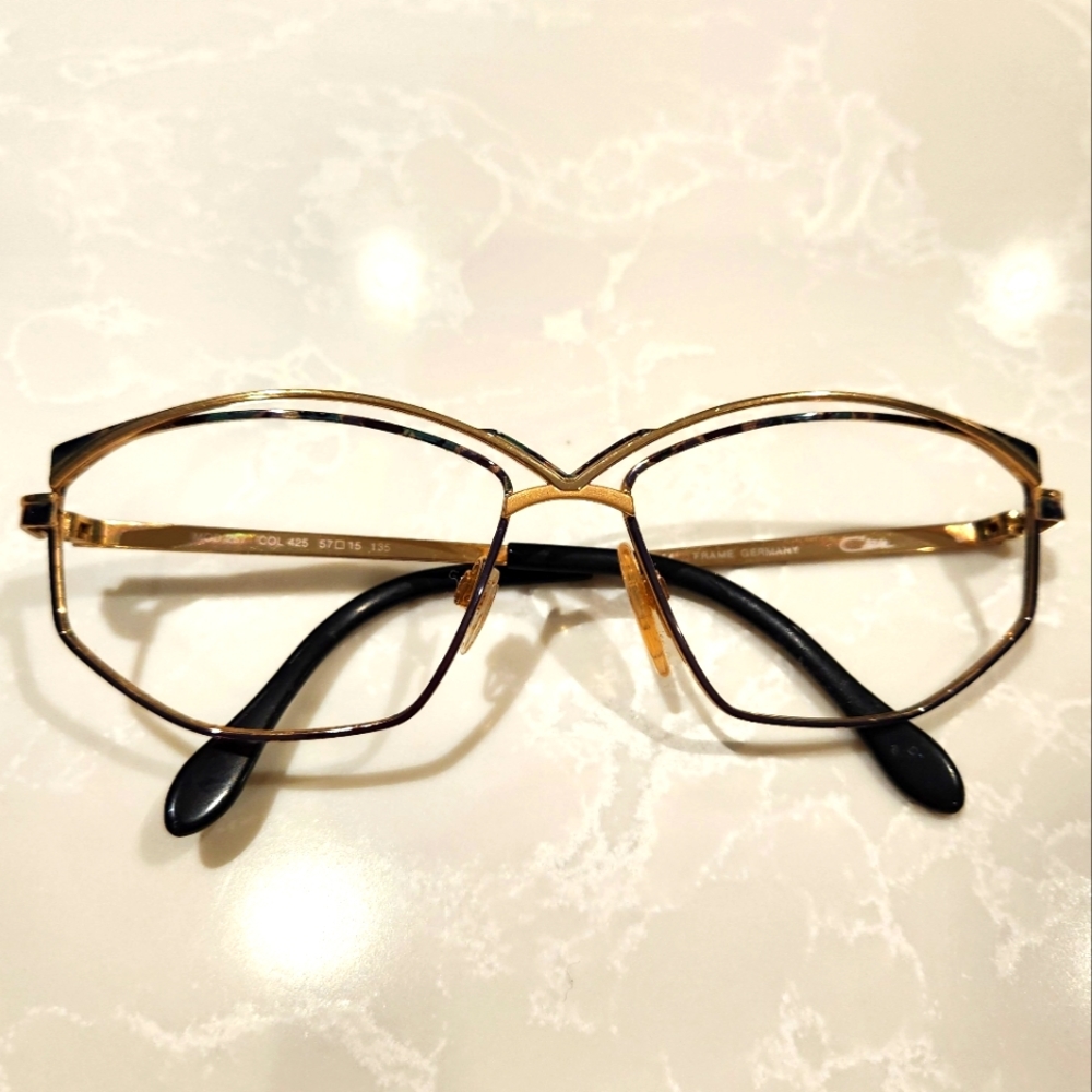 Vintage Unisex CAZAL Made Germany Oversized Gold Glasses Frame Mod 257 57-15-135